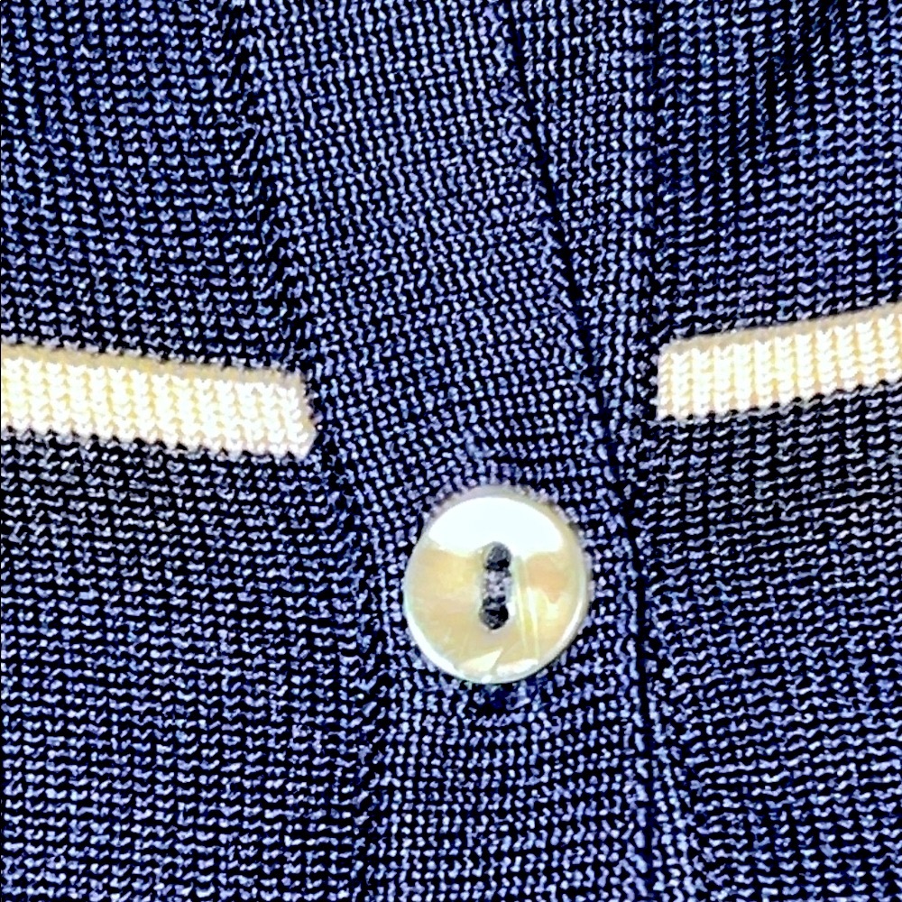 Eddie Bauer Navy Striped Women's Sweater cardigan Large L